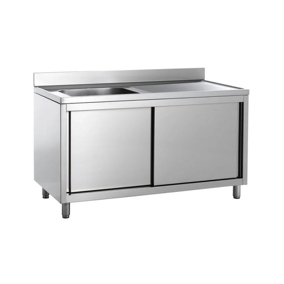 Edelstahl Spülschrank mit Becken links Standard