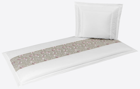 Besta blanket set natural silk look flowers