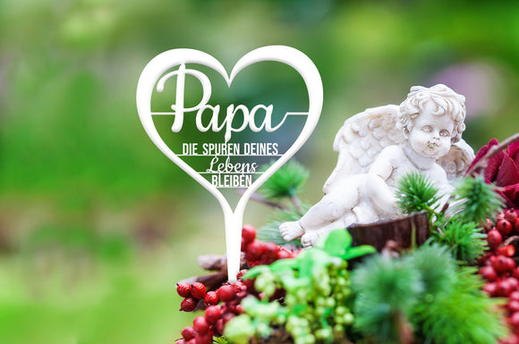 Grabstecker "Papa die Spuren deines Lebens bleiben"