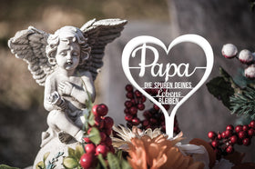 Grabstecker "Papa die Spuren deines Lebens bleiben" - 0