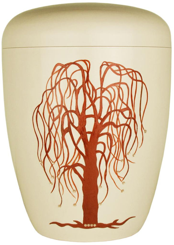 Spalt Urne Elfenbein lackiert Naturstoff