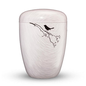 Spalt Urne Brokat Weiss Lackiert Naturstoff