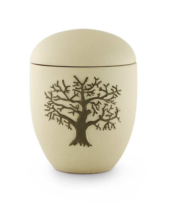 Völsing Urne Baumrelief Keramik