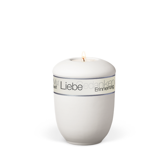 Heiso Gedenkurne Trauertext Keramik