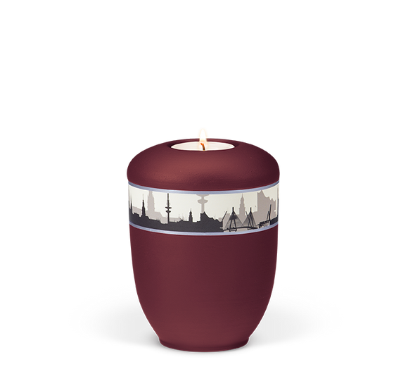 Heiso Gedenkurne Dekorband Motiv Keramik