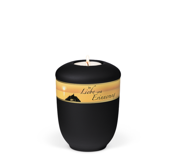 Heiso Gedenkurne Trauertext Keramik