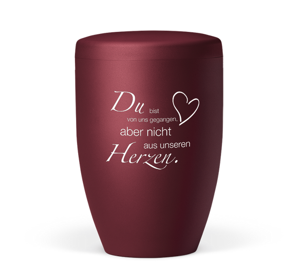 Heiso Avantgarde Trauertext Dekoremblem Herz Bio Urne