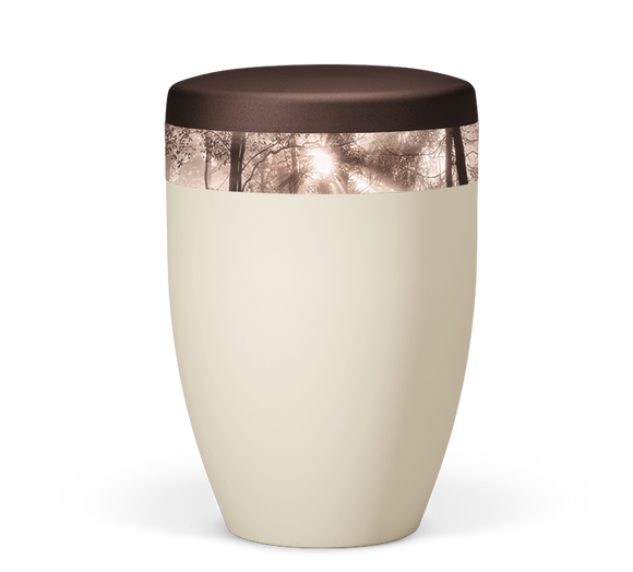 Heiso Avantgarde Kastanienbraun Dekor Sepia Effekt Bio Urne