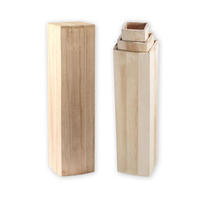Dekosäulen aus hellem Holz (Set) - 0