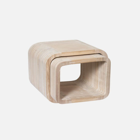 Katafalk aus hellem Holz 2-teilig