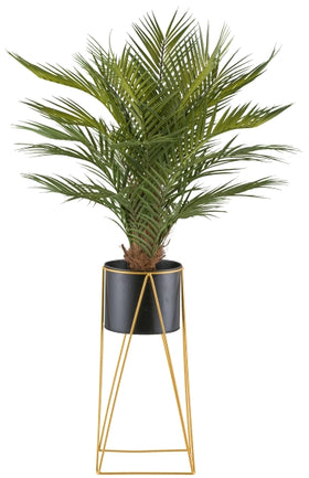 Palme auf Metallrack Kunstpflanze deko