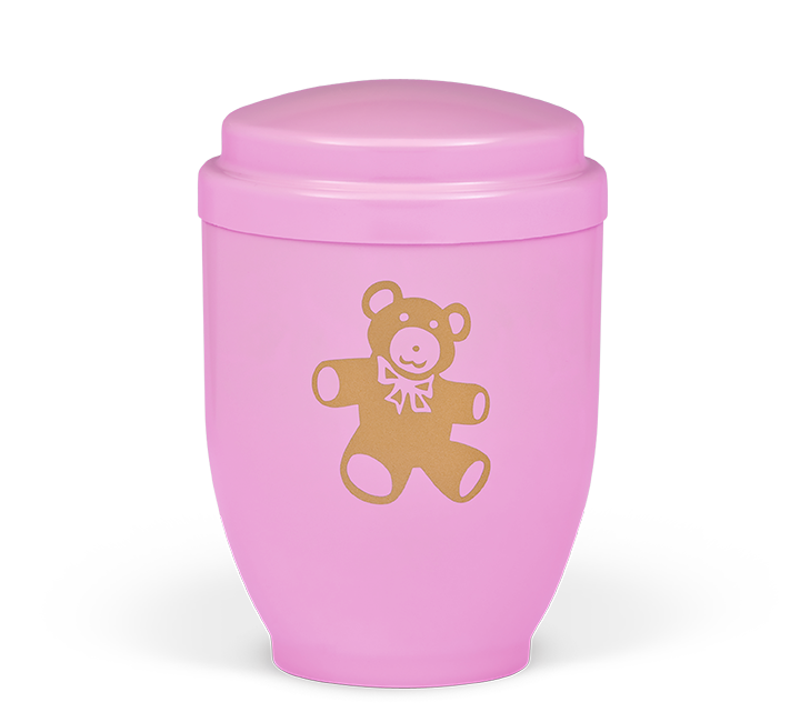 Kaufen rosa-teddy-bar-goldfarbig Heiso Kinderurne Stahl Urne