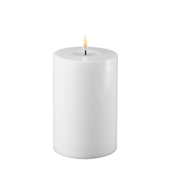 Deluxe Homeart LED Kerze Stumpenkerze Indoor weiß