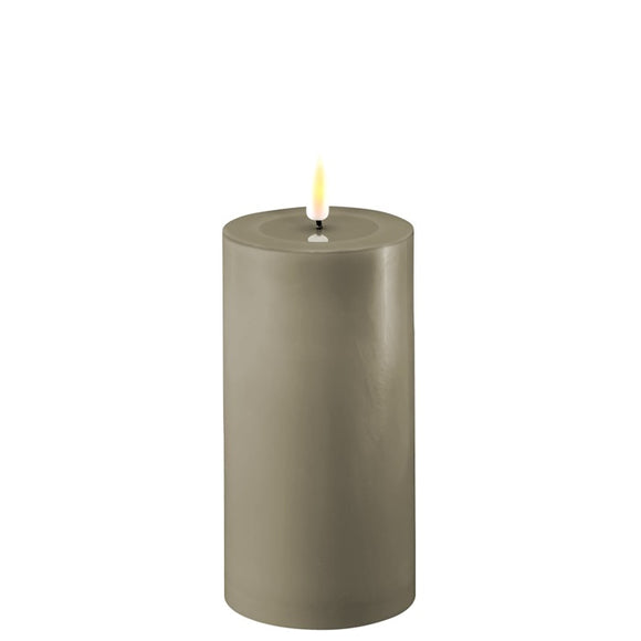 Deluxe Homeart LED Kerze Stumpenkerze Indoor Sandfarben