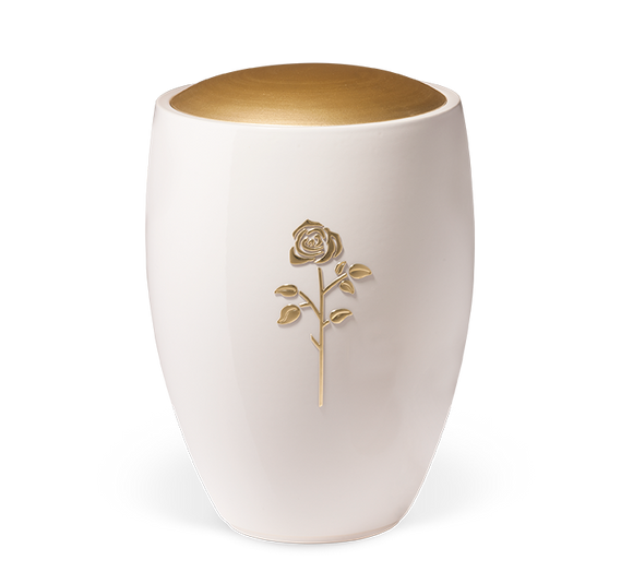 Heiso ceramic urn gold lid