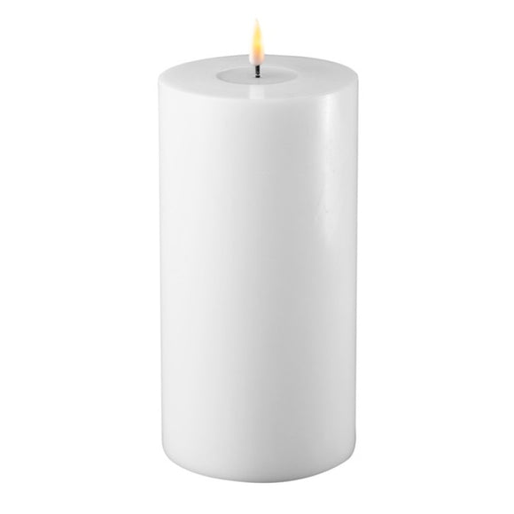 Deluxe Homeart LED Kerze Stumpenkerze Indoor weiß