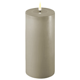 Deluxe Homeart LED Kerze Stumpenkerze Indoor Sandfarben