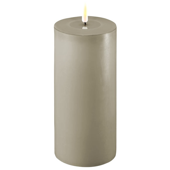 Deluxe Homeart LED Kerze Stumpenkerze Indoor Sandfarben