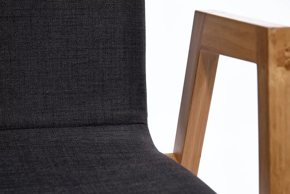 Lavabis stacking chair upholstered wood with armrest