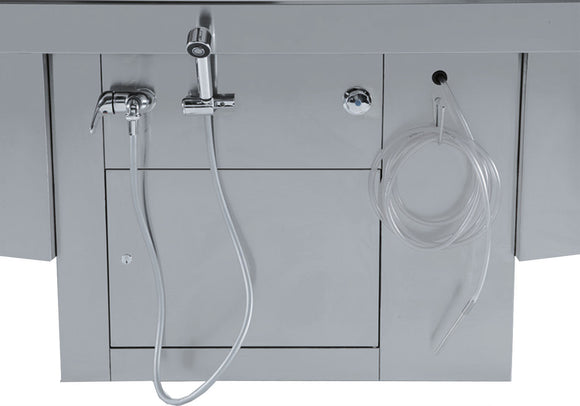 Mesa de autopsias de acero inoxidable con cubeta para órganos