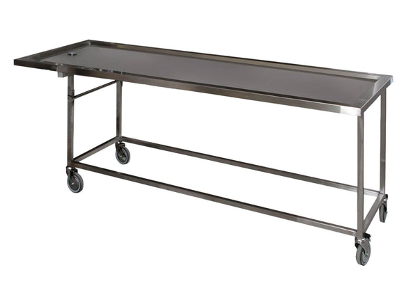 Mesa de disección móvil de acero inoxidable con inclinación