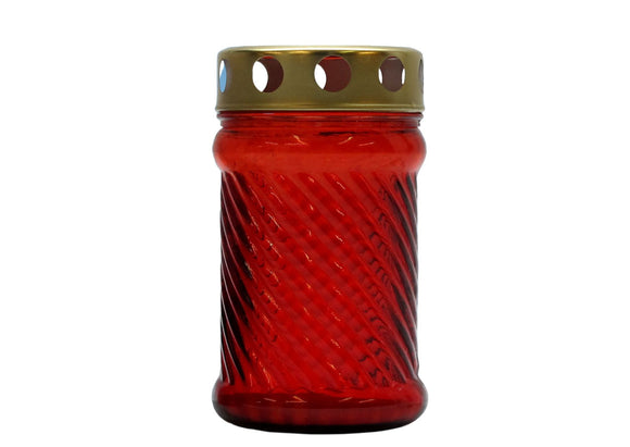 Grablicht Glas mit  Golddeckel