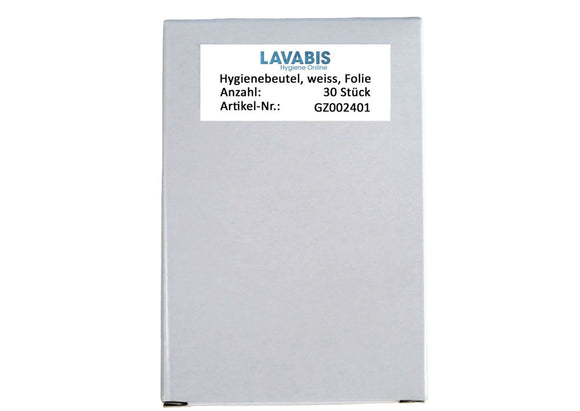 Hygiene bags, white, foil / 30 pieces