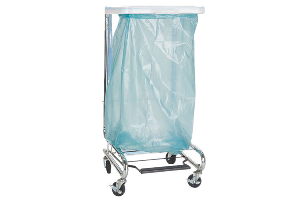 Mobile stand for bin liners, foot pedal and lid