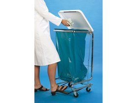 Mobile stand for bin liners, foot pedal and lid - 0