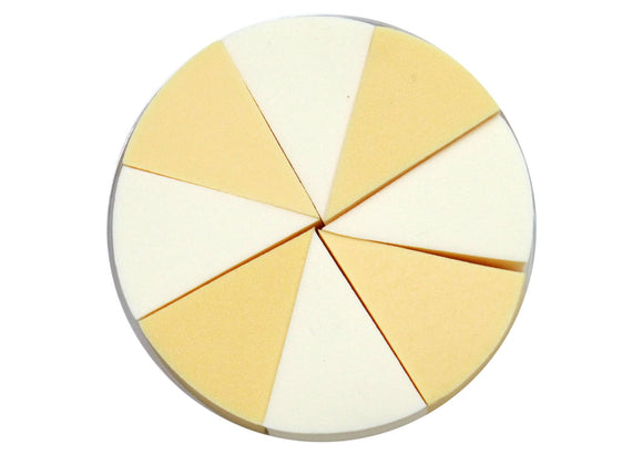 Set de 8 esponjas de maquillaje triangulares de colores