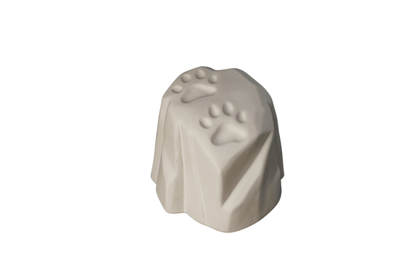 Pet urn paw print ceramic