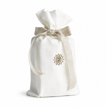 Urna di carta con sacchetto di lino Memory bianco
