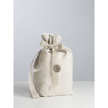 Papierurne mit Leinenbeutel Memory Natur