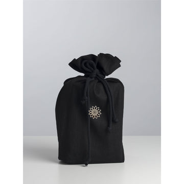 Papierurne mit Leinenbeutel Black mit Schmuck