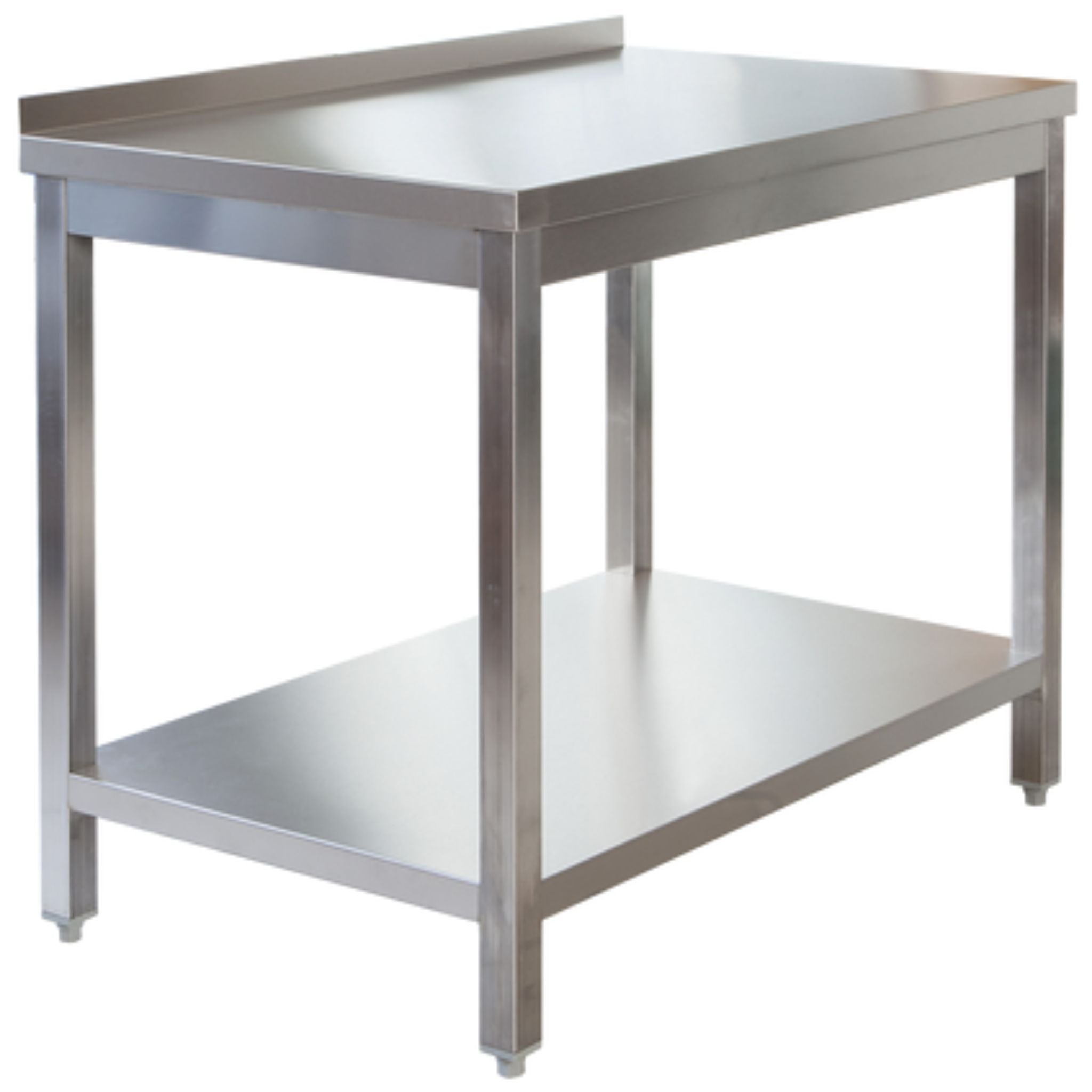 Professional stainless steel worktable with base and upstand - 0