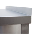 Edelstahl Arbeitstisch Professional mit Grundboden und Aufkantung-3