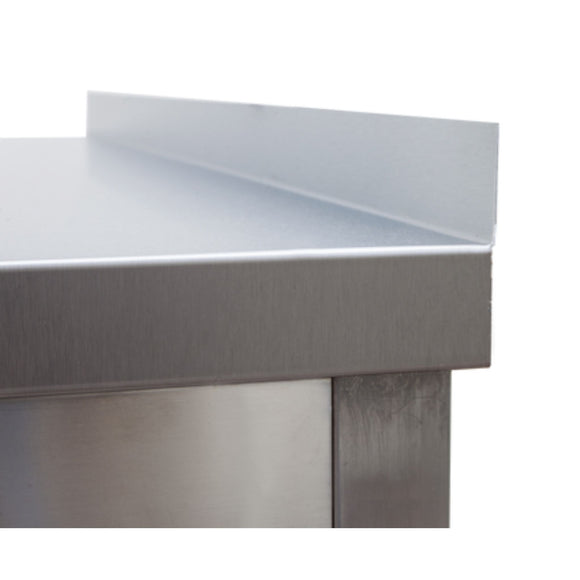 Edelstahl Arbeitstisch Professional mit Grundboden und Aufkantung