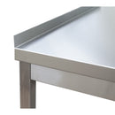 Edelstahl Arbeitstisch Professional mit Grundboden und Aufkantung-4