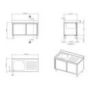 Edelstahl Spülschrank mit Becken rechts Standard-2