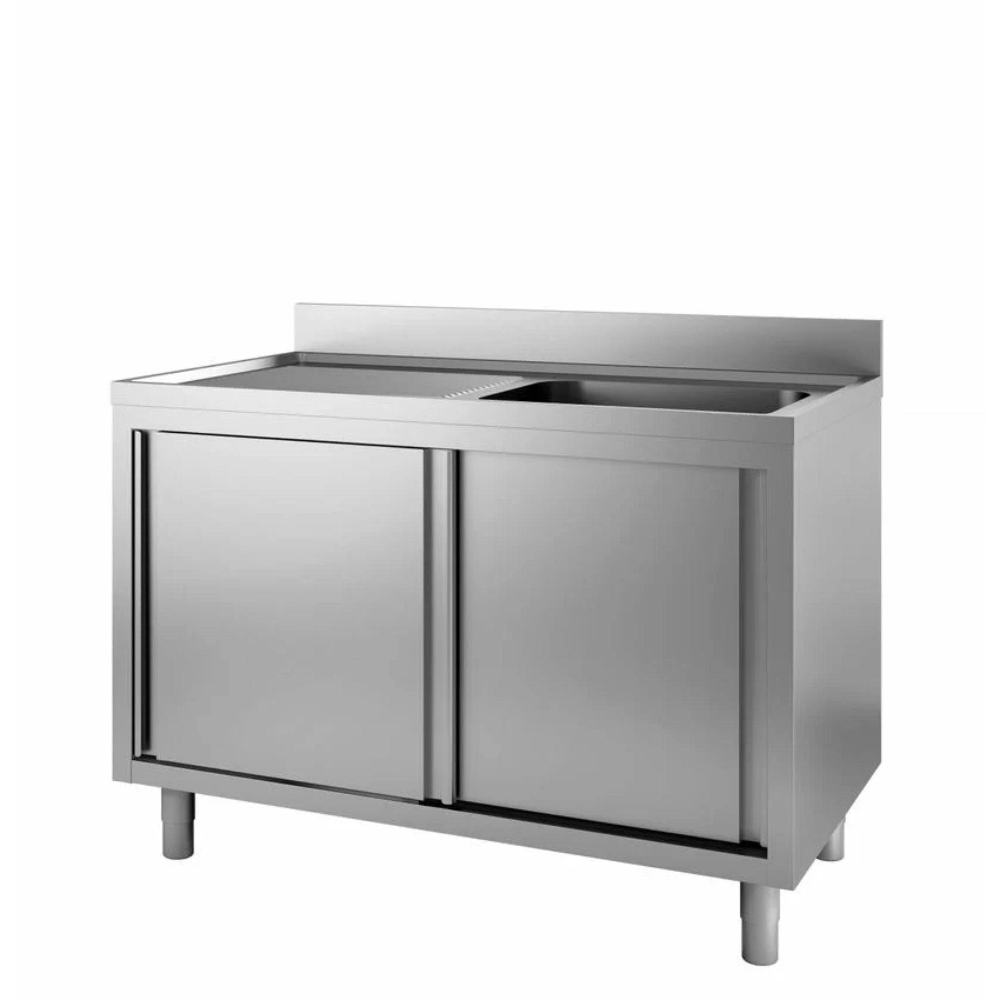 Stainless steel sink unit with basin right standard