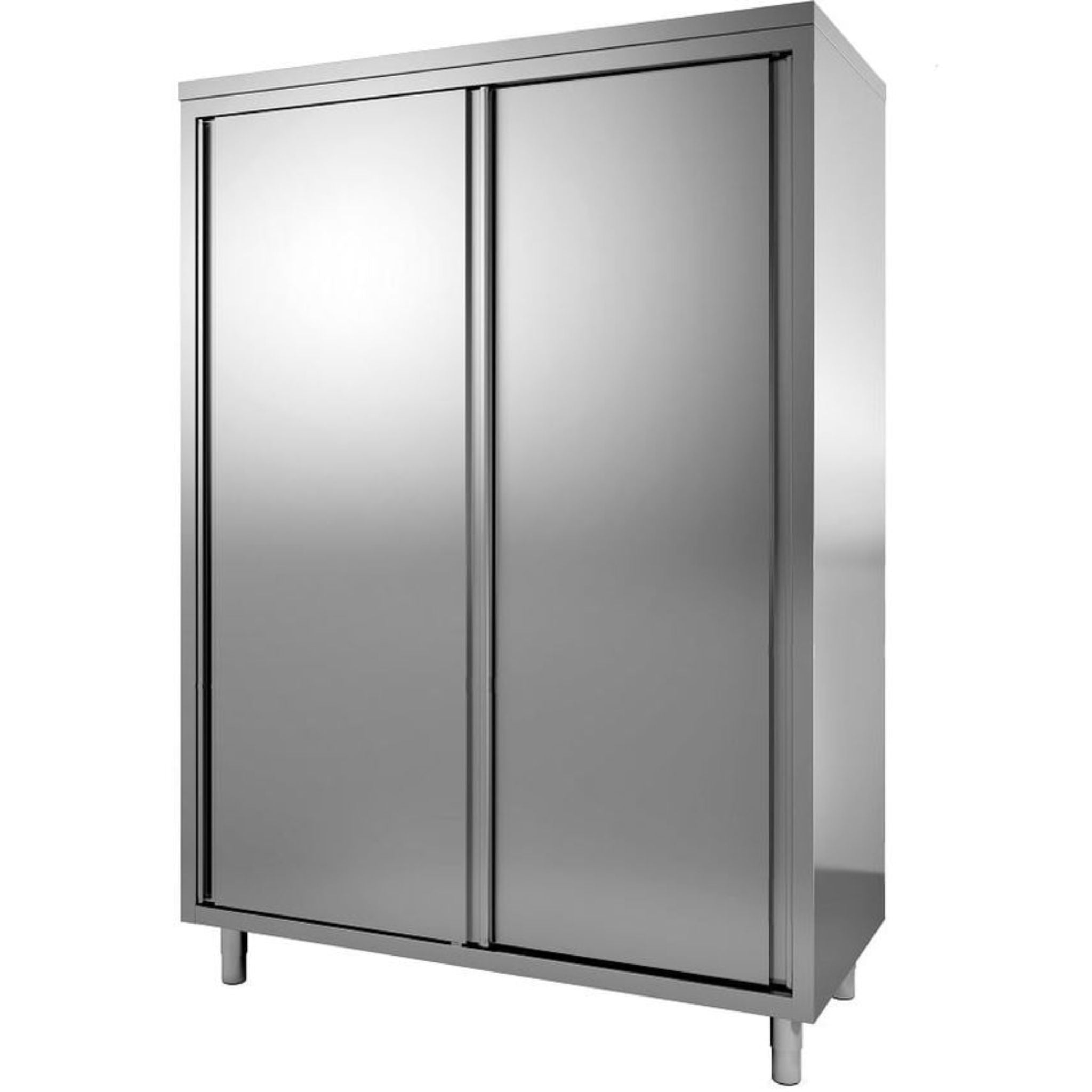 Stainless steel cabinet with standard sliding doors