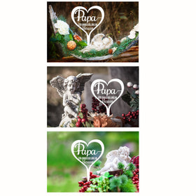 Tassello per la tomba "Papà per sempre con noi nel cuore".