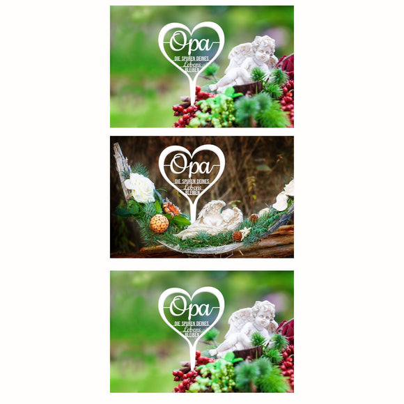 Grabstecker "Opa die Spuren deines Lebens bleiben"