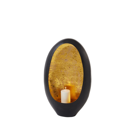 Windlichter Schwarz/Gold