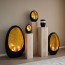 Windlichter Schwarz/Gold-8