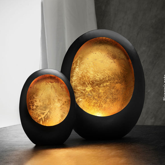Windlichter Schwarz/Gold