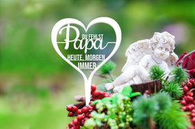 Tassello per tomba "Papà ti manca oggi, domani, sempre".