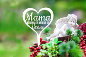 Tassello per la tomba "Mamma per sempre con noi nei nostri cuori".