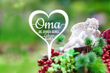Grabstecker "Oma die Spuren deines Lebens bleiben"