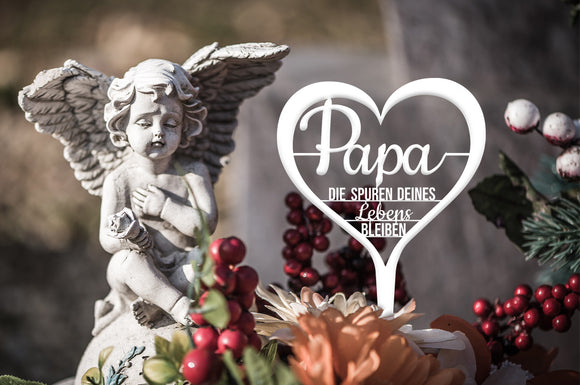Grabstecker "Papa die Spuren deines Lebens bleiben"